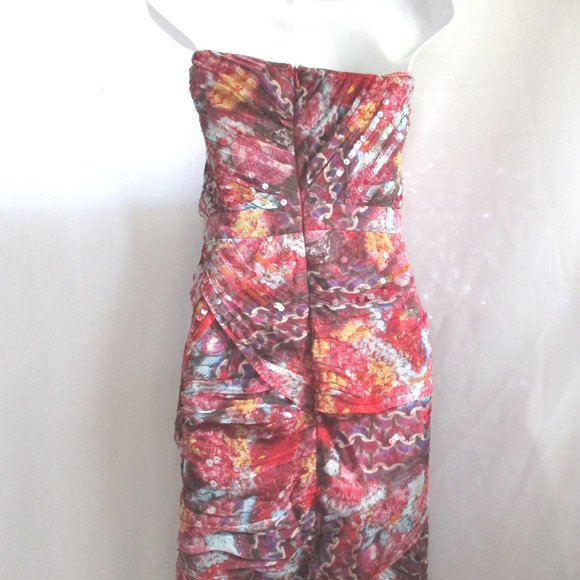 DIANE VON FURSTENBERG SILK Floral Sequin Dress - Picture 3 of 5